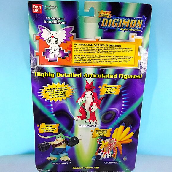 Bandai Digimon Gargomon to Rapidmon Digivolving Action Figure 2001 Sealed Vntg - Picture 10 of 16